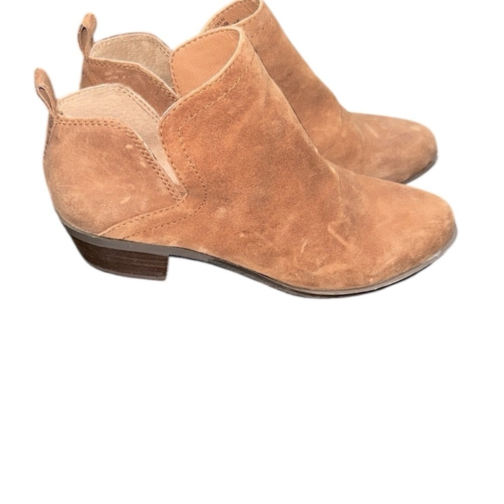 Lucky brand brown suede leather ankle booties size 8